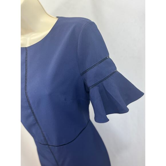Maggy London Navy Flutter Sleeve Sheath Dress – Size 6 - Picture 5 of 15